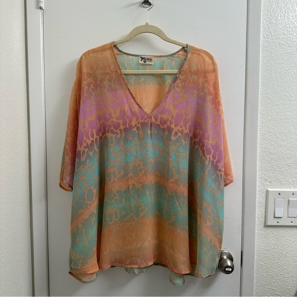 Show Me Your MuMu Tops - Show Me Your Mumu Shook Pastel Cheetah Print Tunic Top Blouse